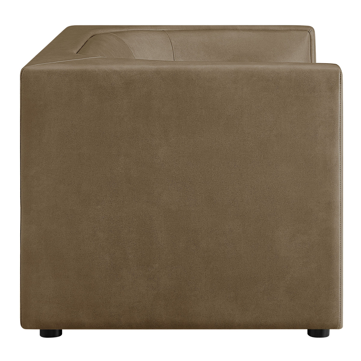 Hilda 67" Curved Back Vegan Leather Loveseat - Mushroom