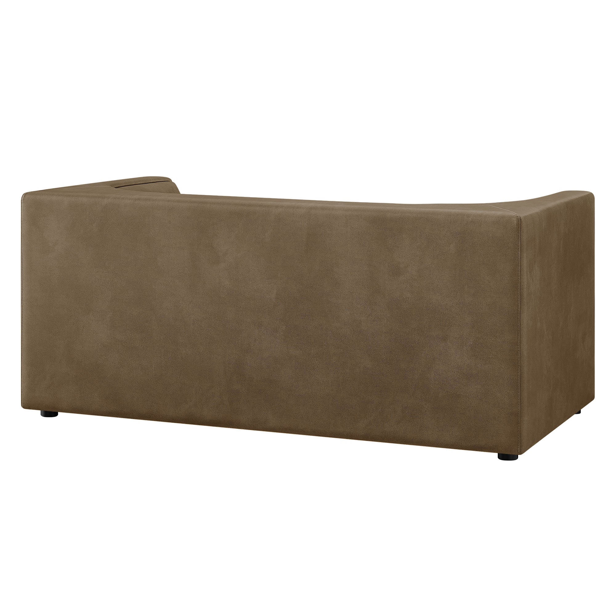 Hilda 67" Curved Back Vegan Leather Loveseat - Mushroom
