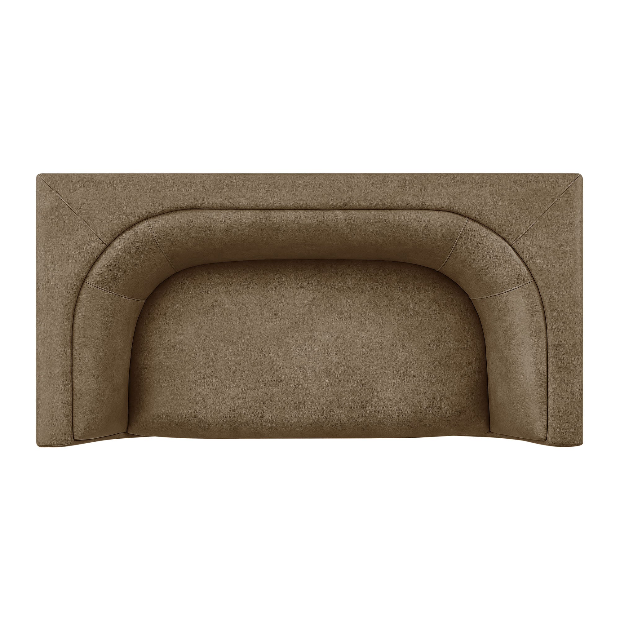 Hilda 67" Curved Back Vegan Leather Loveseat - Mushroom
