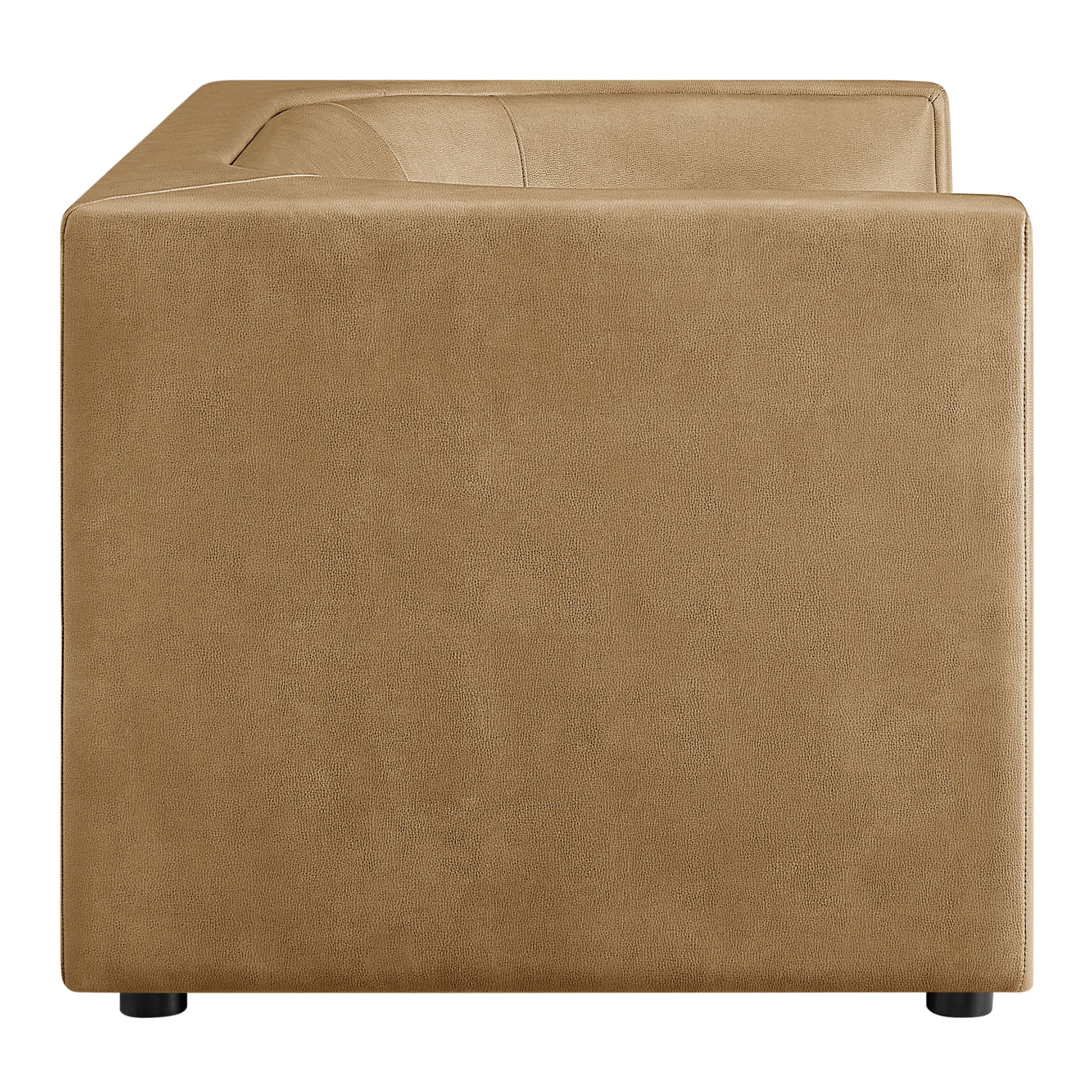 Hilda 67" Curved Back Vegan Leather Loveseat - Toast