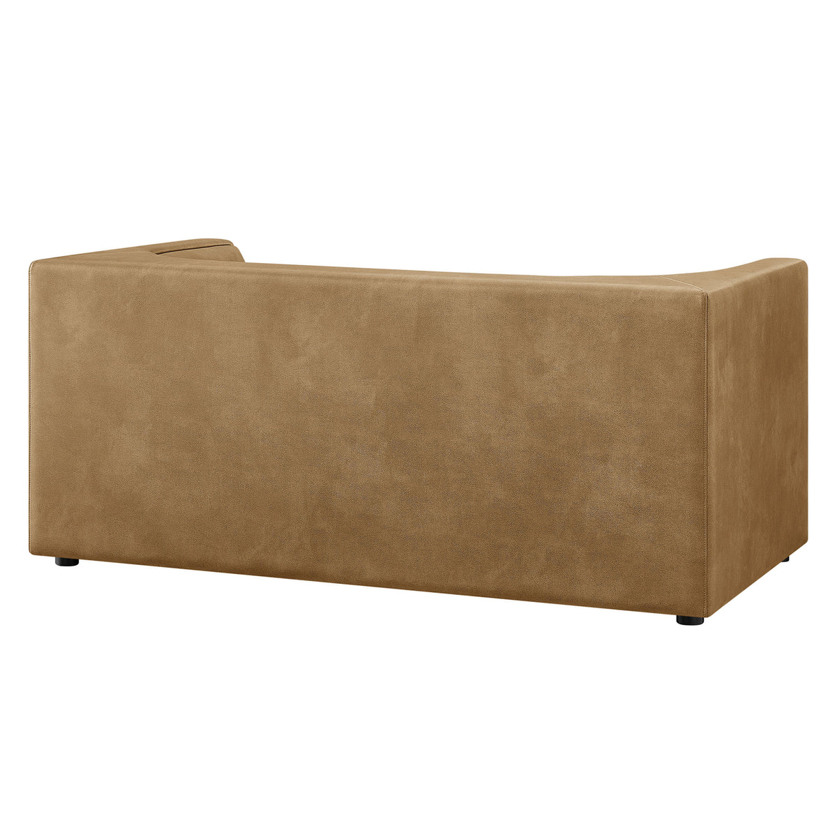 Hilda 67" Curved Back Vegan Leather Loveseat - Toast