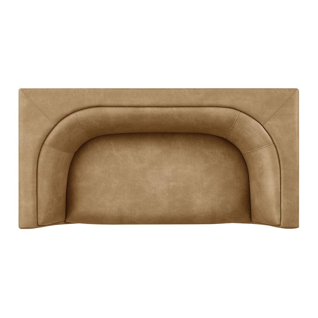 Hilda 67" Curved Back Vegan Leather Loveseat - Toast