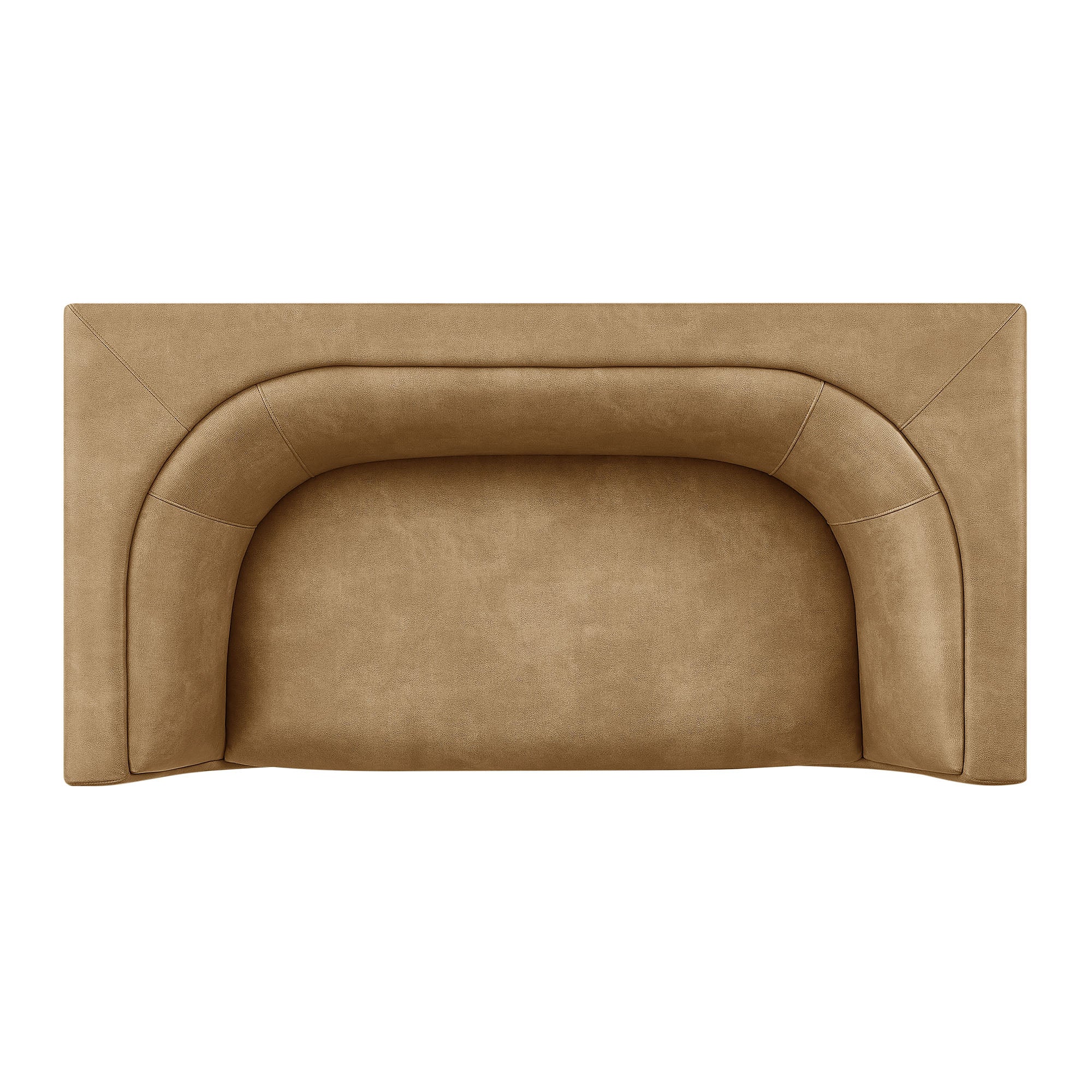 Hilda 67" Curved Back Vegan Leather Loveseat - Toast