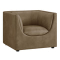 Hilda Curved Back Vegan Leather Armchair - Mushroom