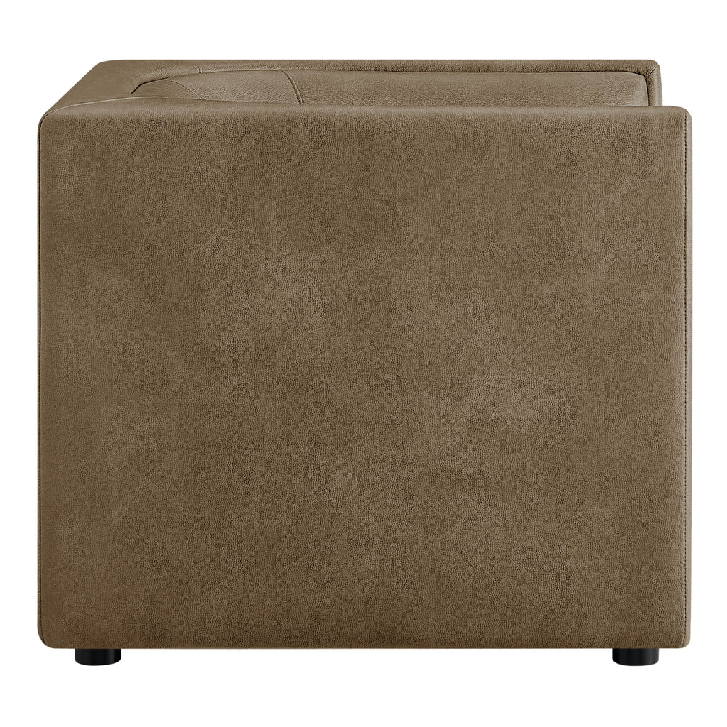 Hilda Curved Back Vegan Leather Armchair - Mushroom