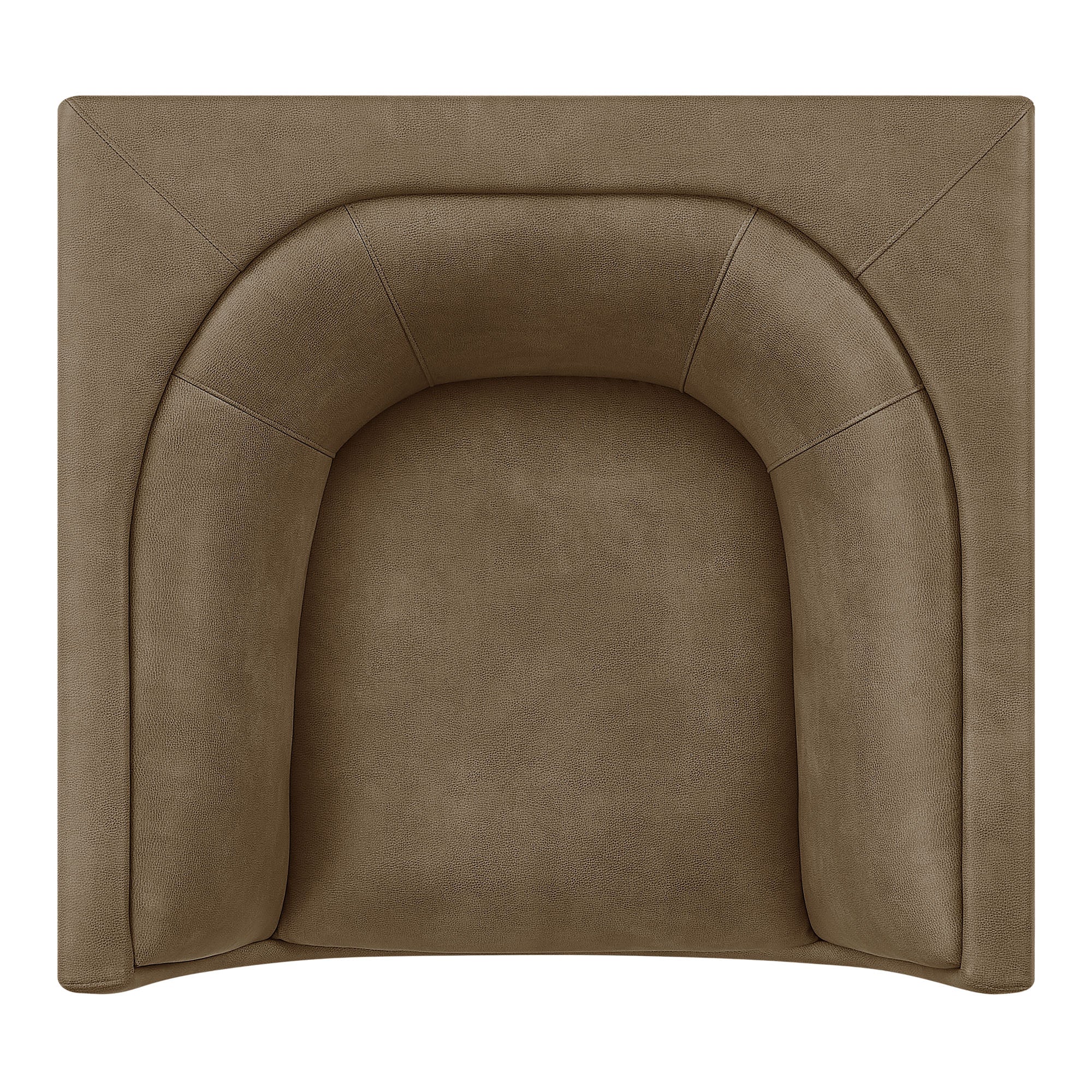 Hilda Curved Back Vegan Leather Armchair - Mushroom