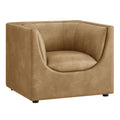 Hilda Curved Back Vegan Leather Armchair - Toast