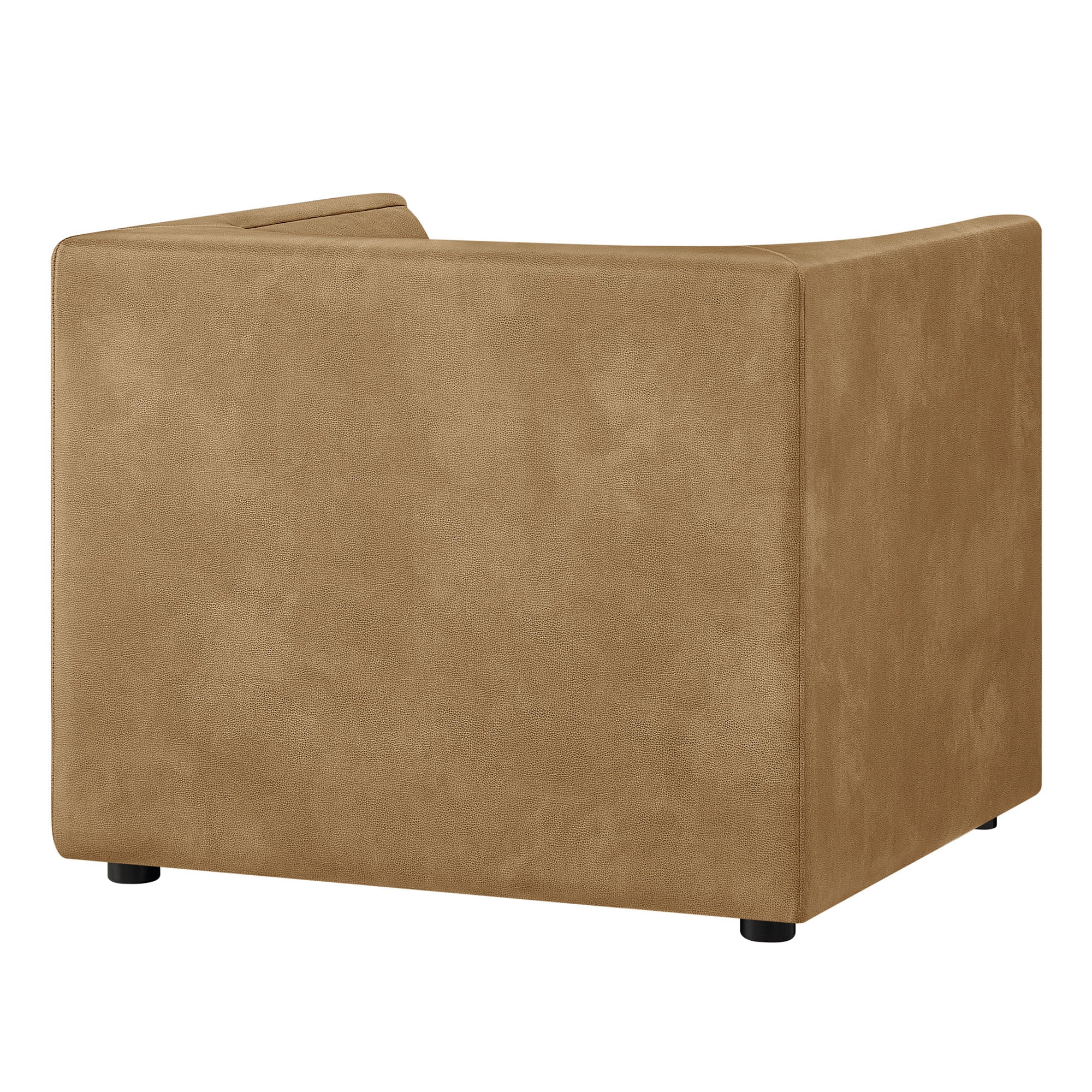 Hilda Curved Back Vegan Leather Armchair - Toast