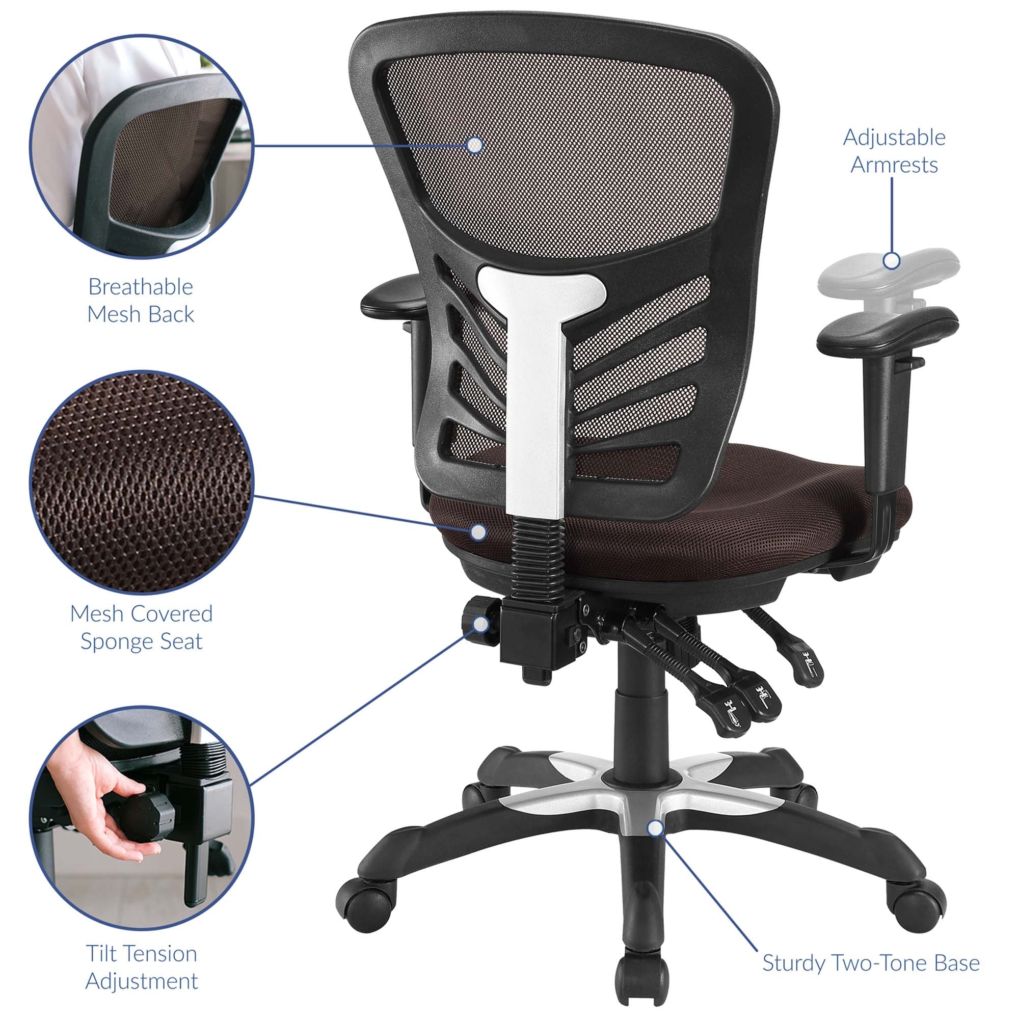 Articulate Mesh Office Chair - Brown