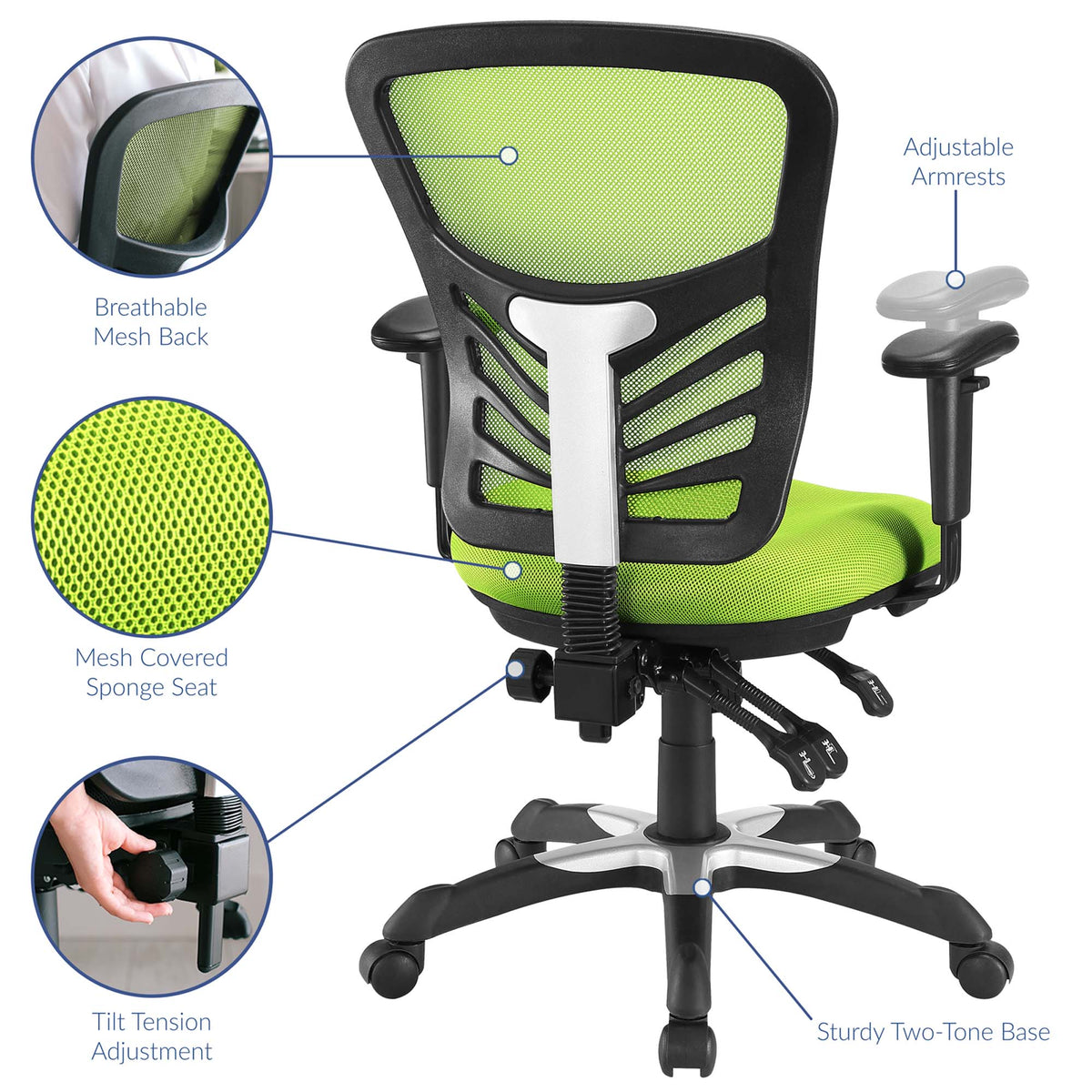 Articulate Mesh Office Chair - Green