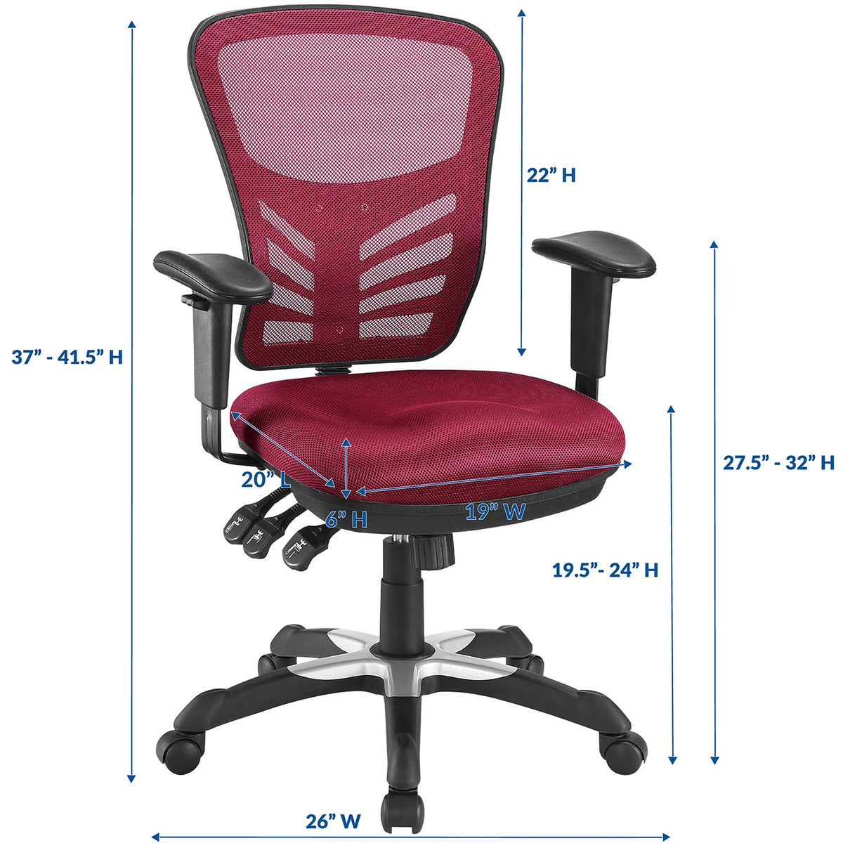 Articulate Mesh Office Chair - Red