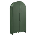 Dahlia 78 Inch Fluted and Scalloped Arched Storage Cabinet - Hunter Green