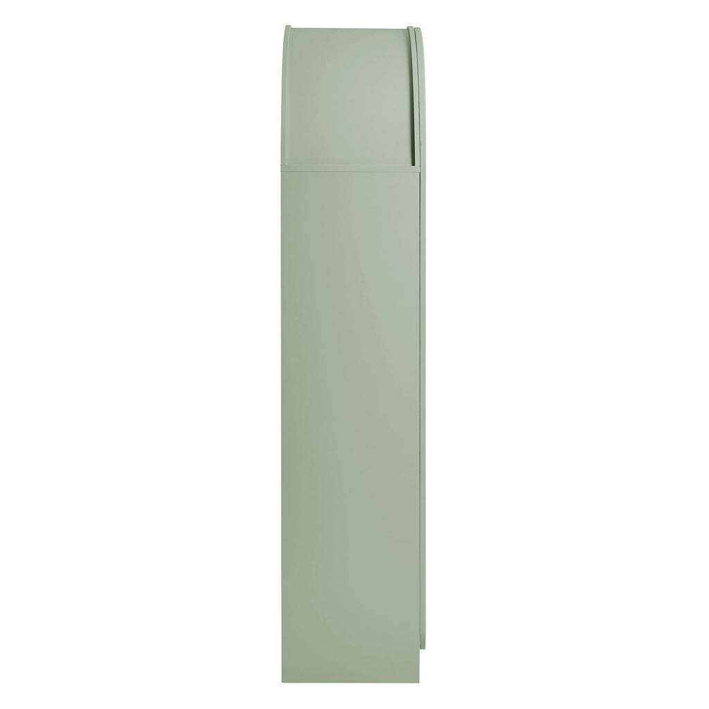 Dahlia 78 Inch Fluted and Scalloped Arched Storage Cabinet - Sage