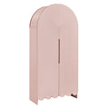 Dahlia 78 Inch Fluted and Scalloped Arched Storage Cabinet - Soft Pink