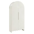 Dahlia 78 Inch Fluted and Scalloped Arched Storage Cabinet - White