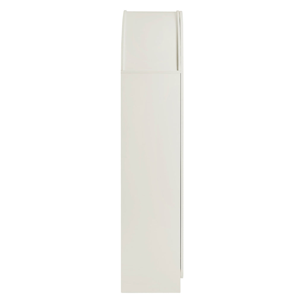 Dahlia 78 Inch Fluted and Scalloped Arched Storage Cabinet - White