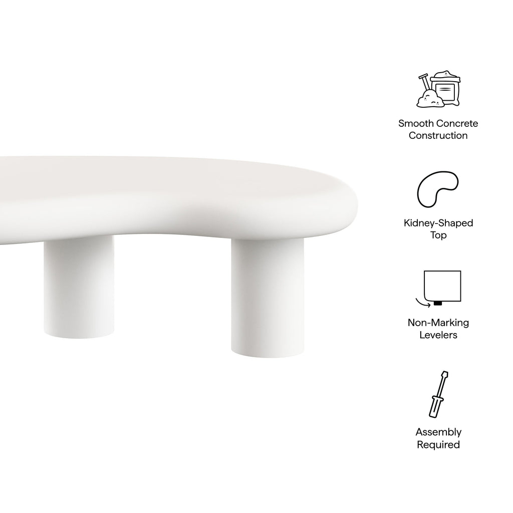 Elowen Outdoor Patio Coffee Table - White