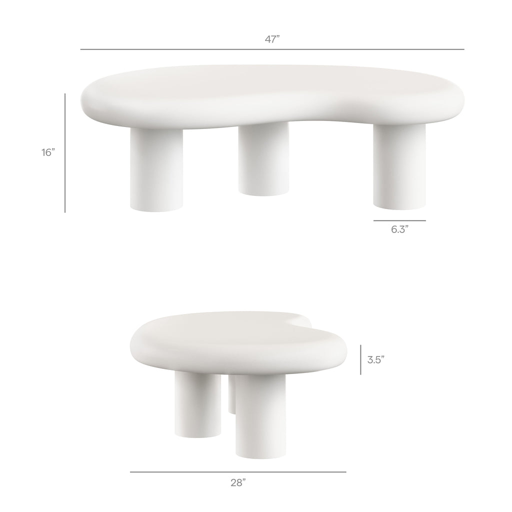 Elowen Outdoor Patio Coffee Table - White