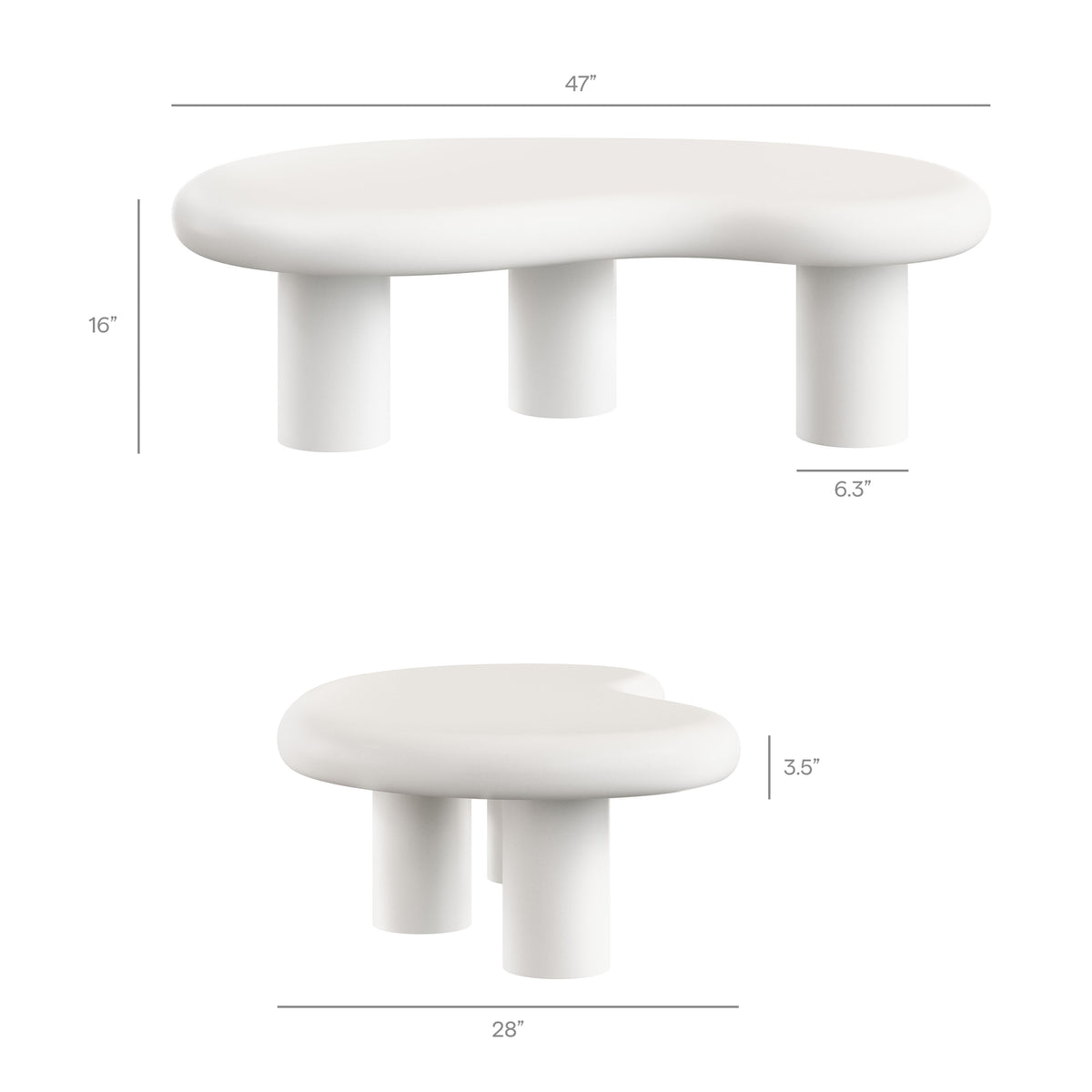 Elowen Outdoor Patio Coffee Table - White