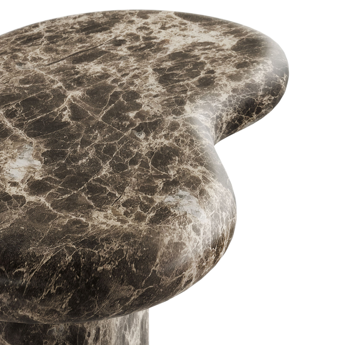 Elowen Outdoor Patio Faux Marble Side Table - Dark Emperador Marble