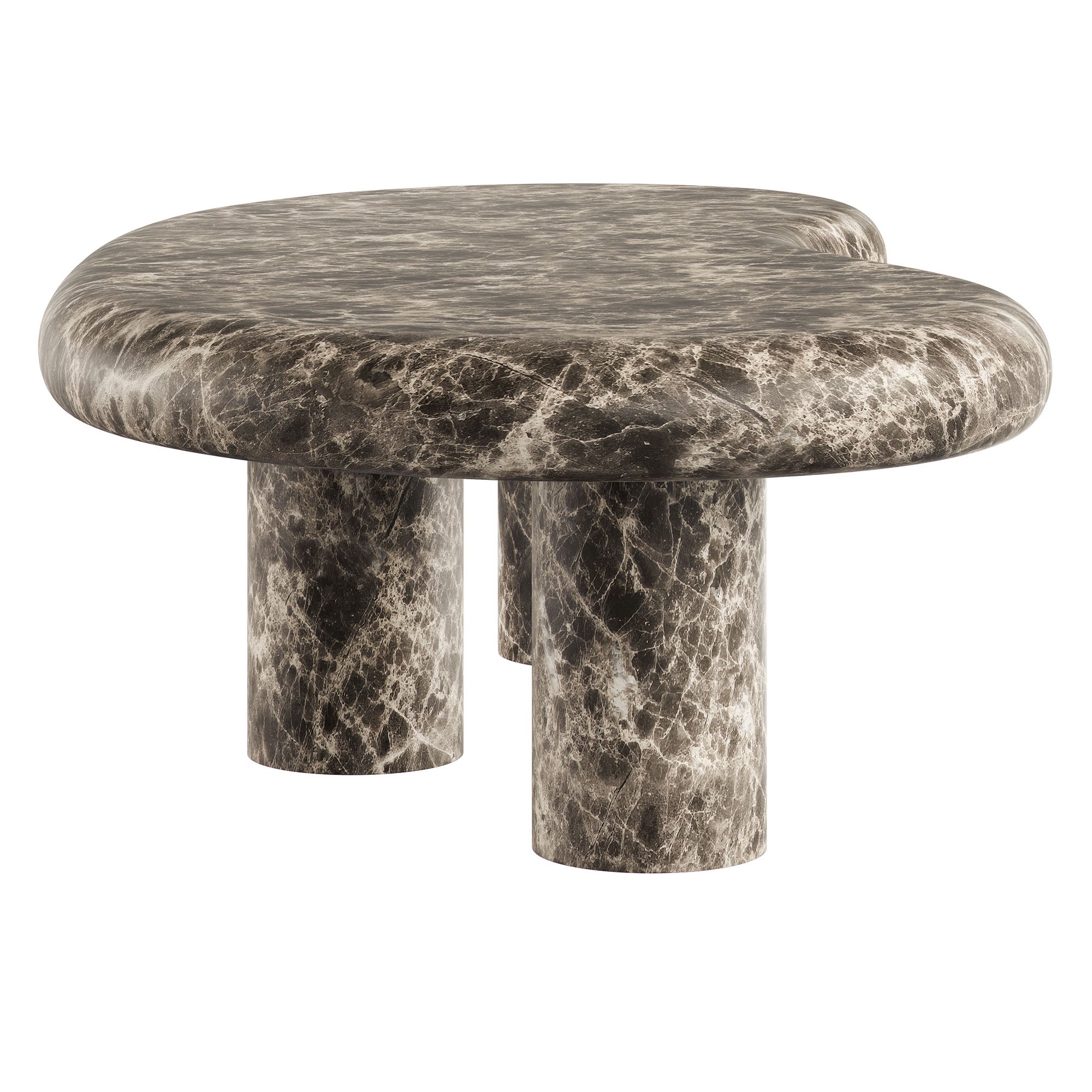 Elowen Outdoor Patio Faux Marble Coffee Table - Dark Emperador Marble