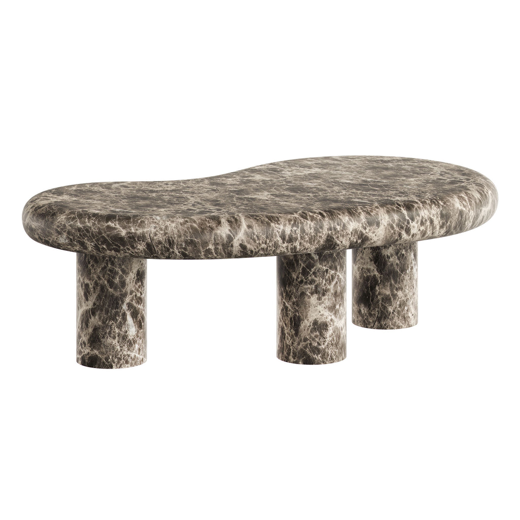 Elowen Outdoor Patio Faux Marble Coffee Table - Dark Emperador Marble