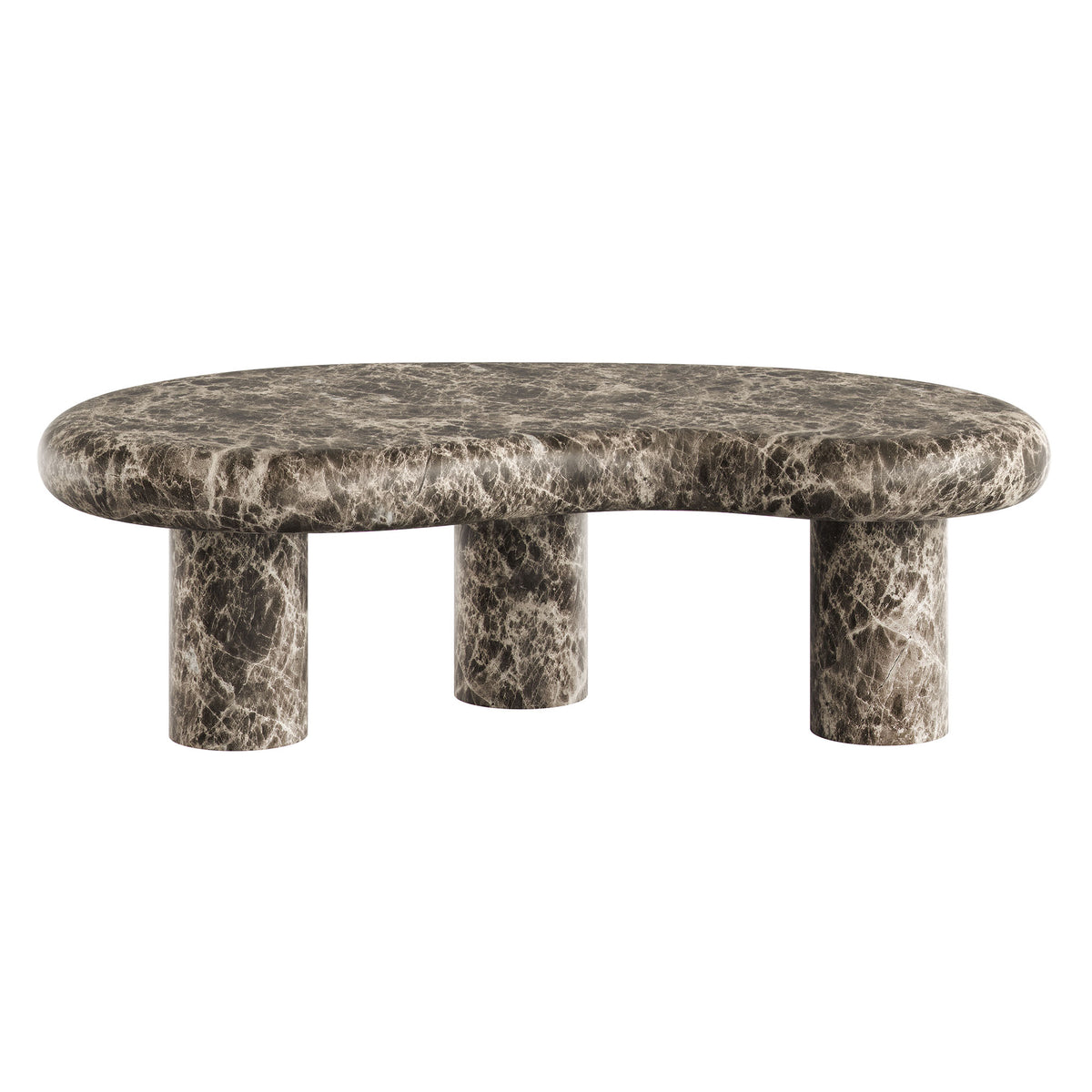 Elowen Outdoor Patio Faux Marble Coffee Table - Dark Emperador Marble