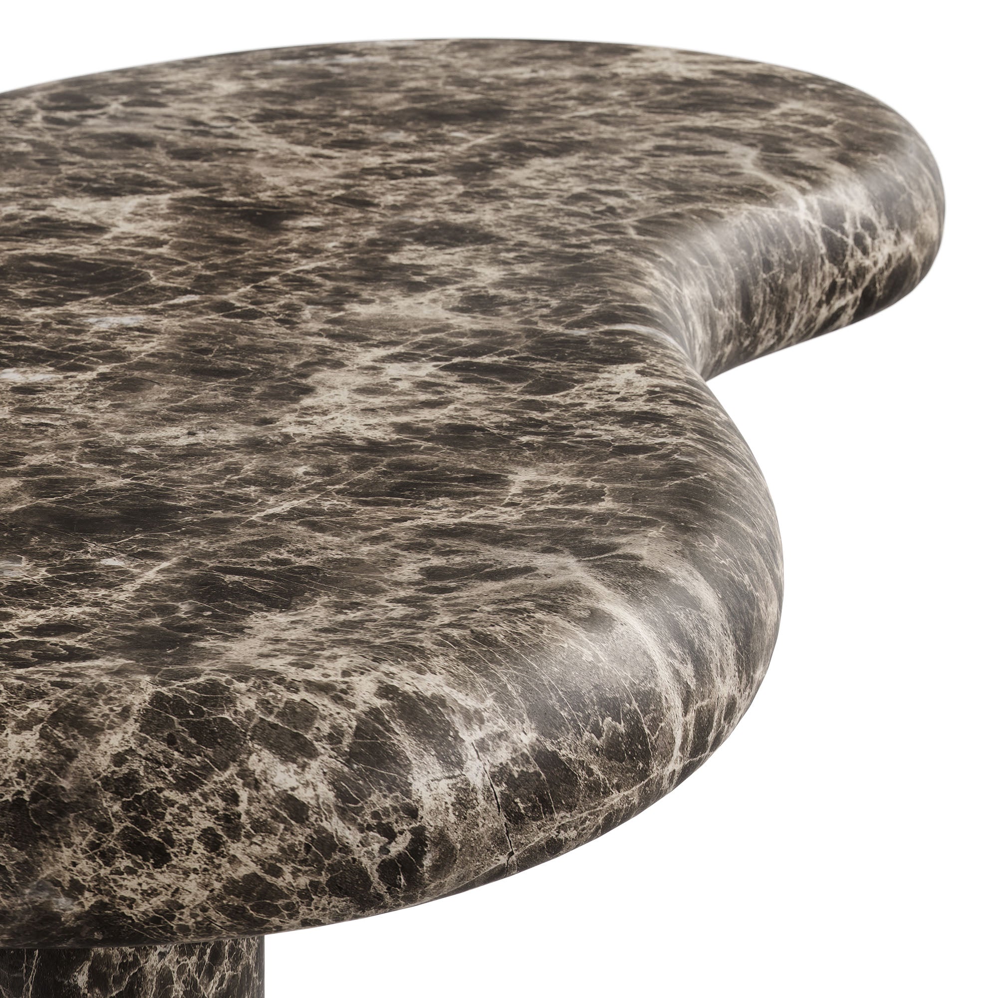 Elowen Outdoor Patio Faux Marble Coffee Table - Dark Emperador Marble