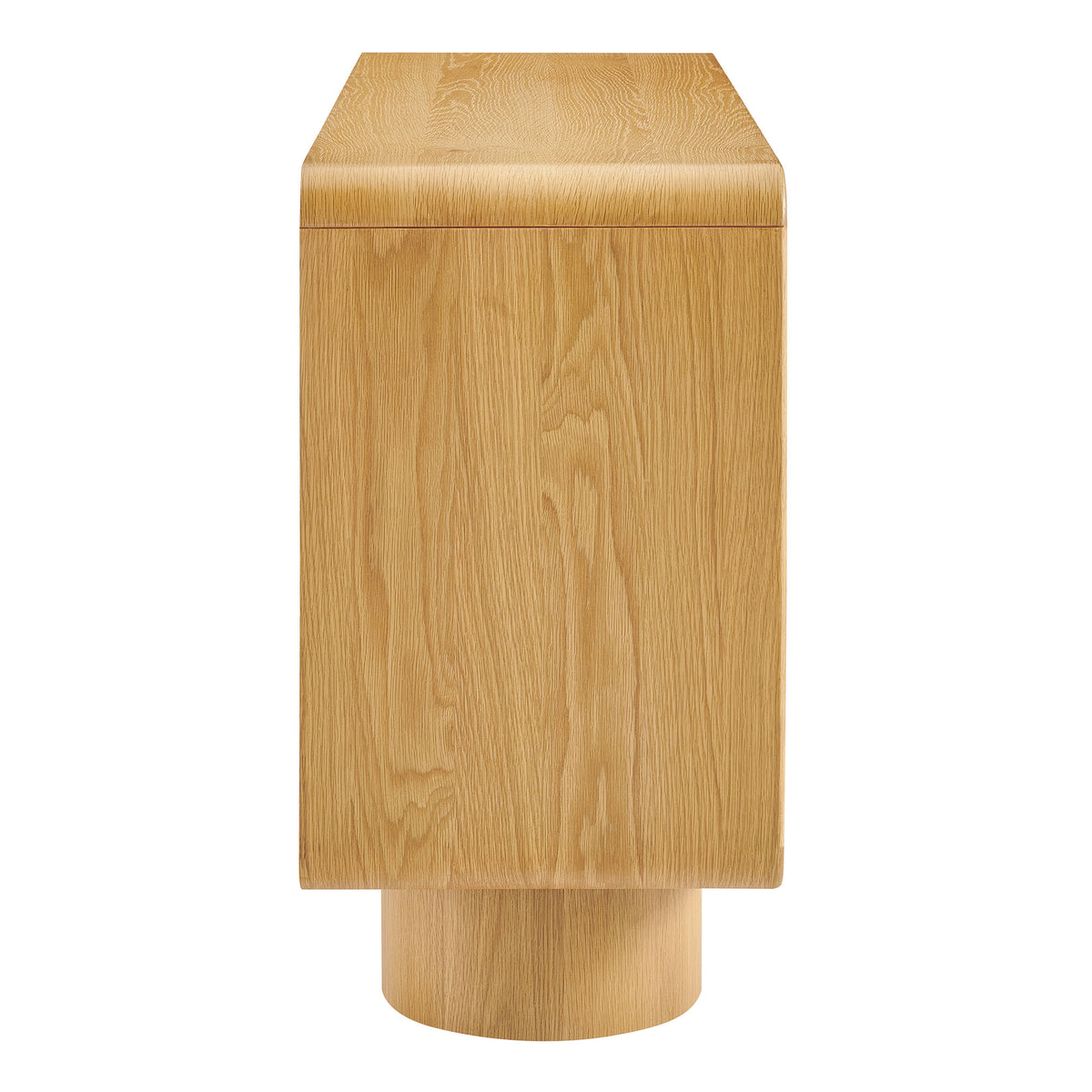 Lumo 3-Door Curved Wood Accent Cabinet - Oak