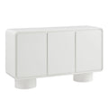 Lumo 3-Door Curved Wood Accent Cabinet - White
