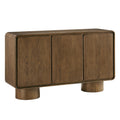 Lumo 3-Door Curved Wood Accent Cabinet - Walnut