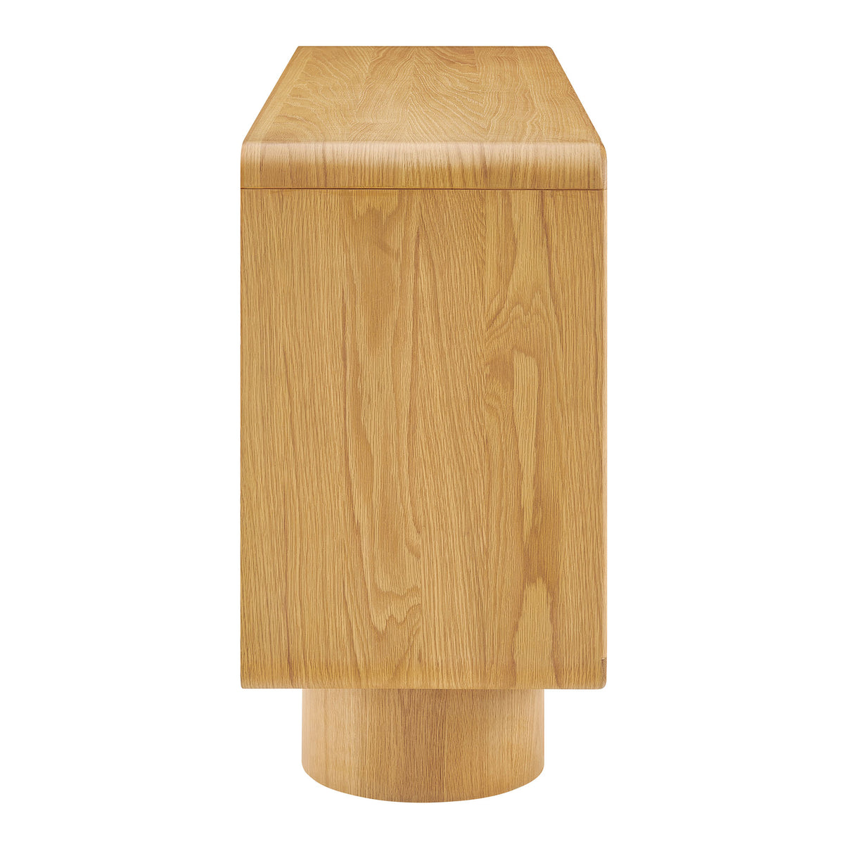 Lumo 4-Door Curved Wood Accent Cabinet - Oak
