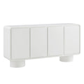 Lumo 4-Door Curved Wood Accent Cabinet - White
