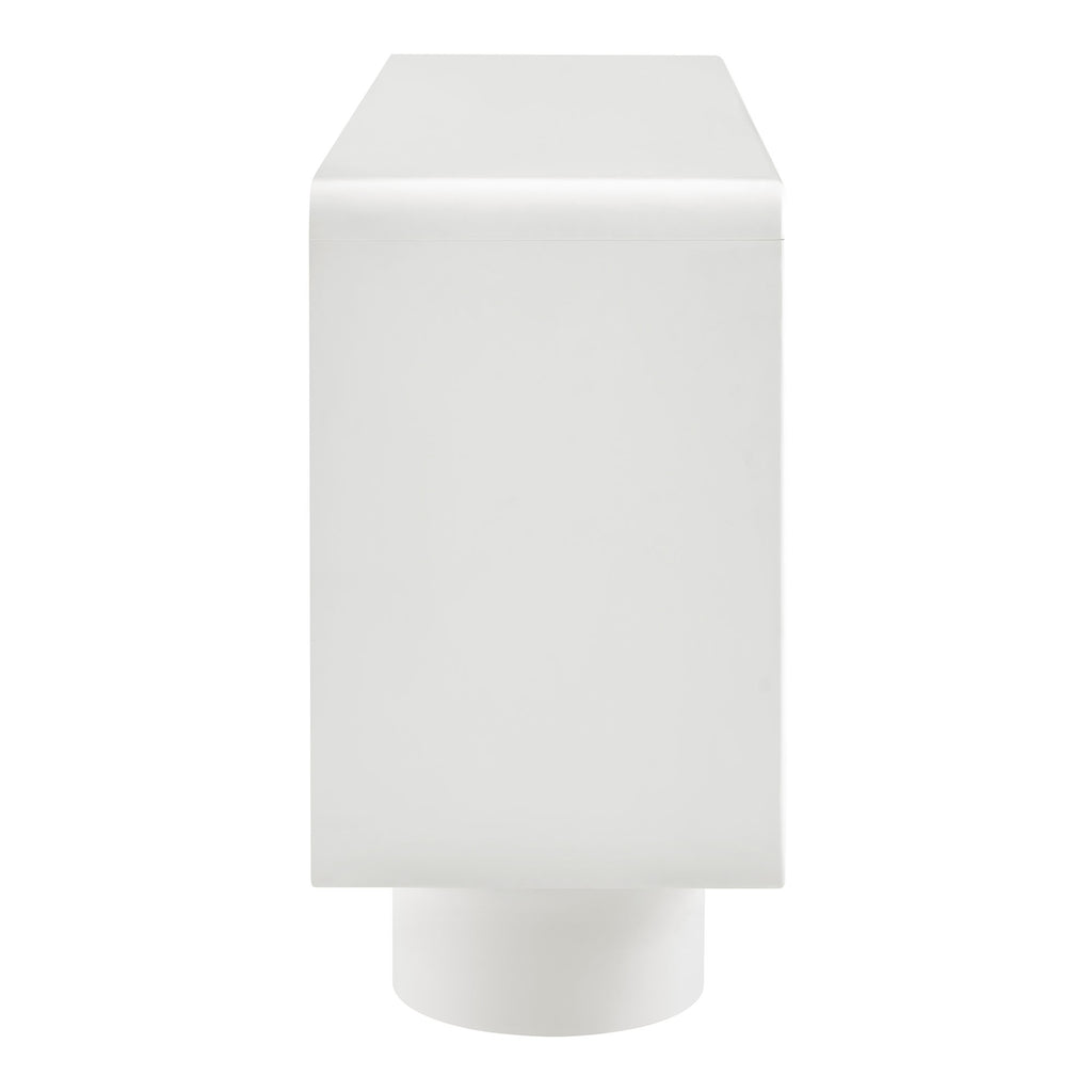 Lumo 4-Door Curved Wood Accent Cabinet - White