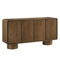 Lumo 4-Door Curved Wood Accent Cabinet - Walnut