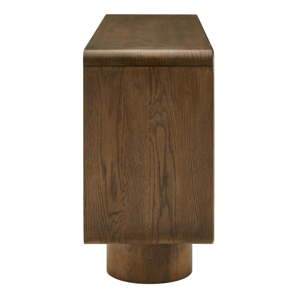 Lumo 4-Door Curved Wood Accent Cabinet - Walnut