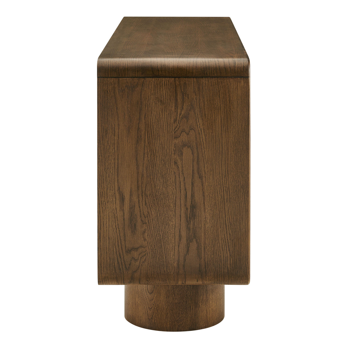 Lumo 4-Door Curved Wood Accent Cabinet - Walnut