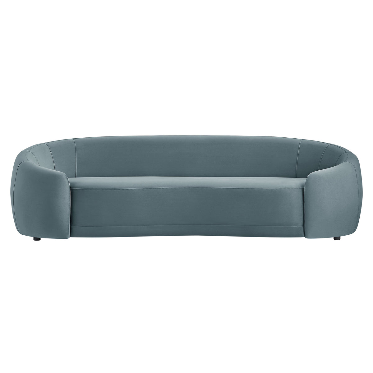 Contessa Curved Performance Velvet Sofa - Cadet Blue