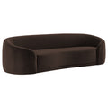 Contessa Curved Performance Velvet Sofa - Chocolate Brown