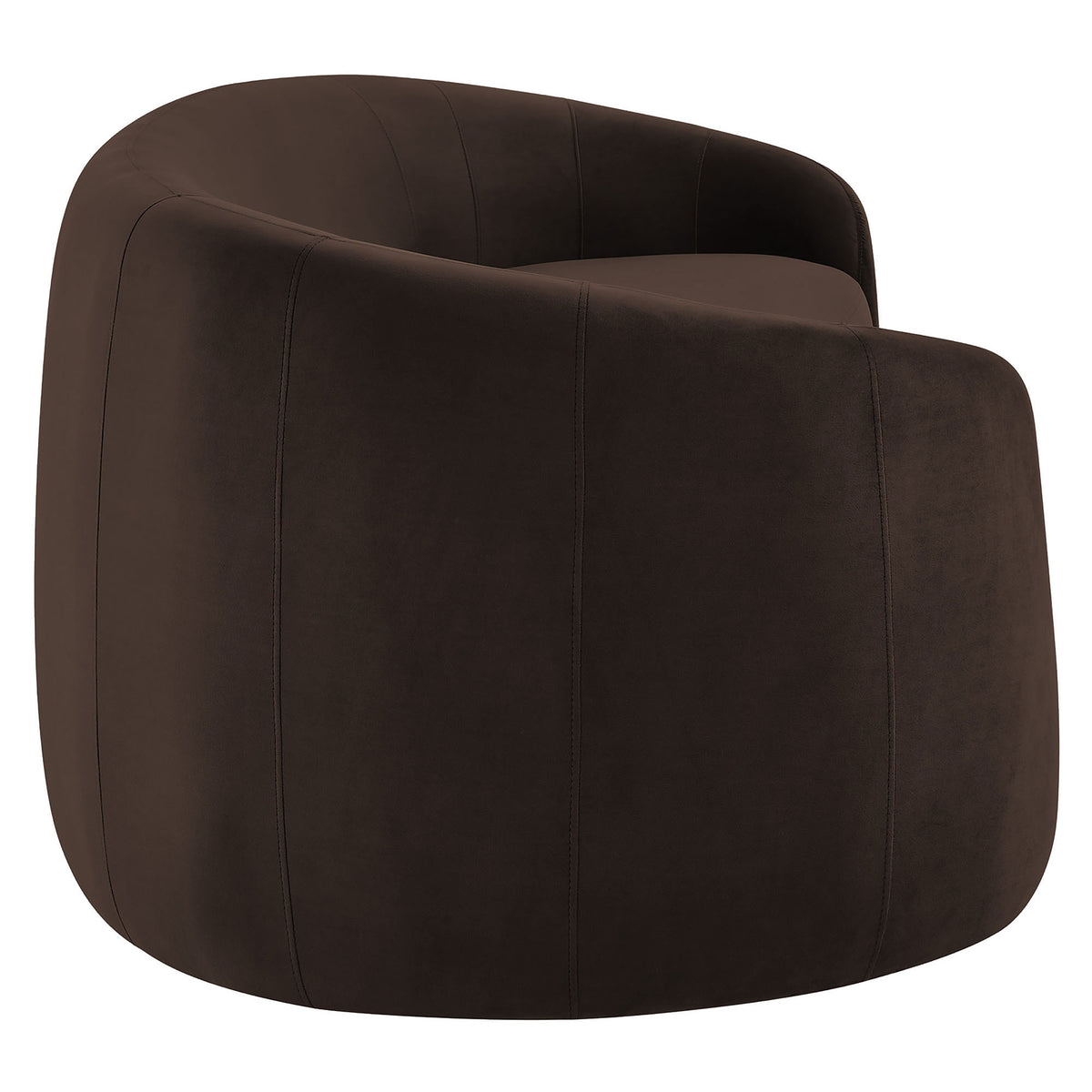 Contessa Curved Performance Velvet Sofa - Chocolate Brown