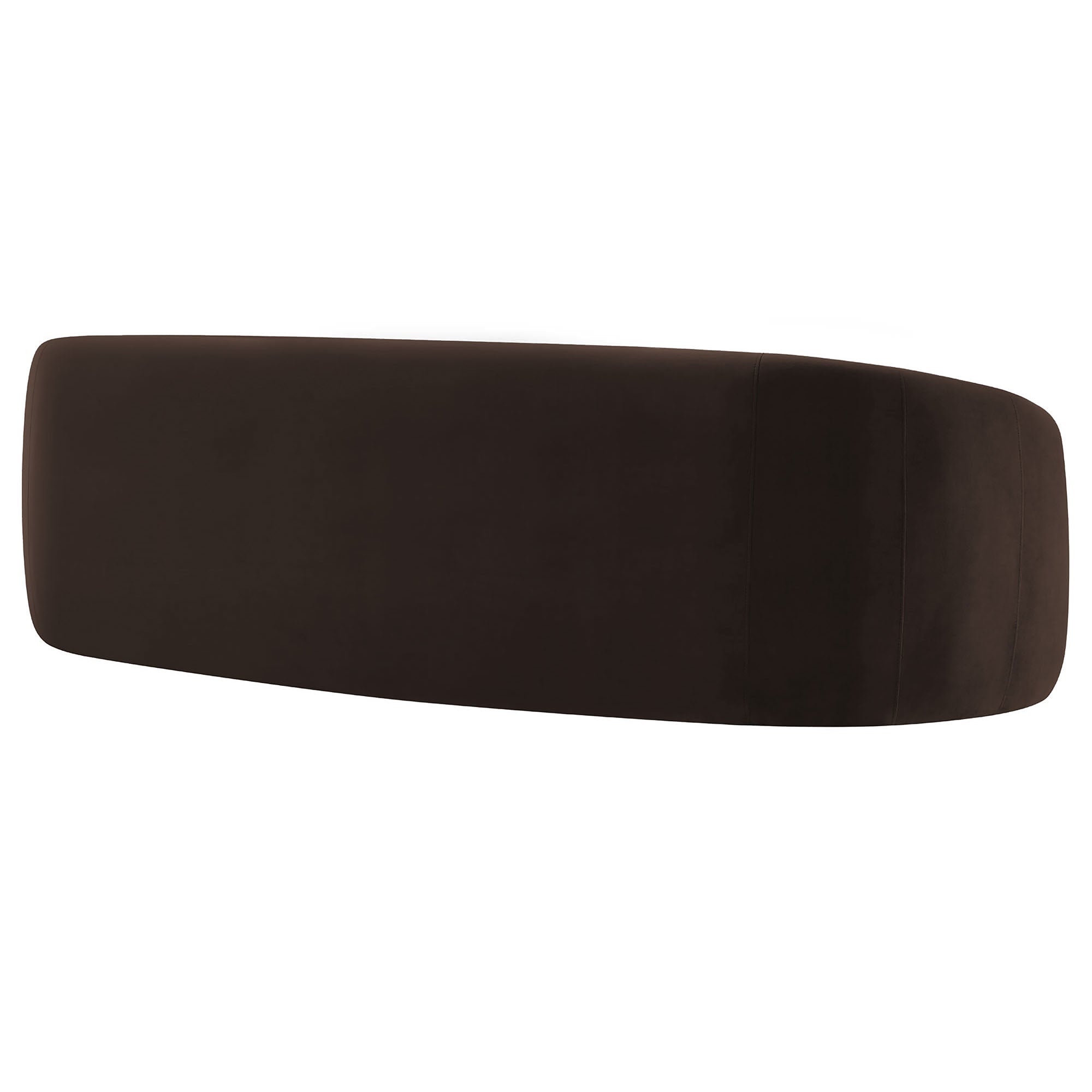 Contessa Curved Performance Velvet Sofa - Chocolate Brown