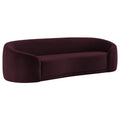 Contessa Curved Performance Velvet Sofa - Mulberry