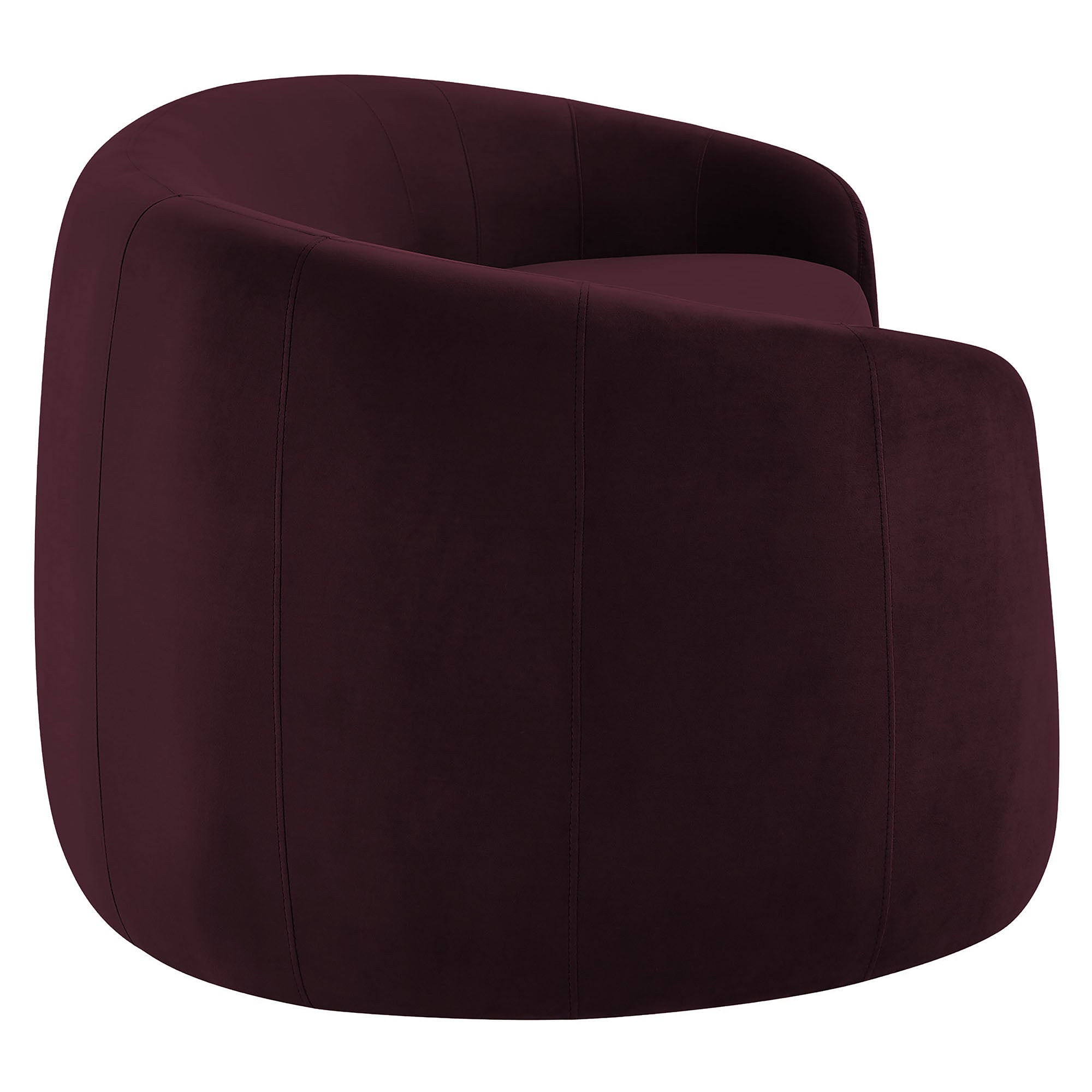 Contessa Curved Performance Velvet Sofa - Mulberry