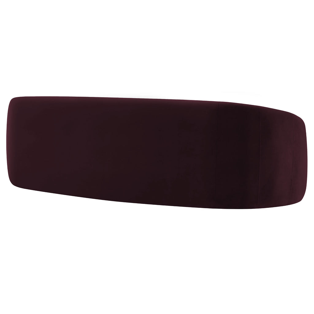 Contessa Curved Performance Velvet Sofa - Mulberry