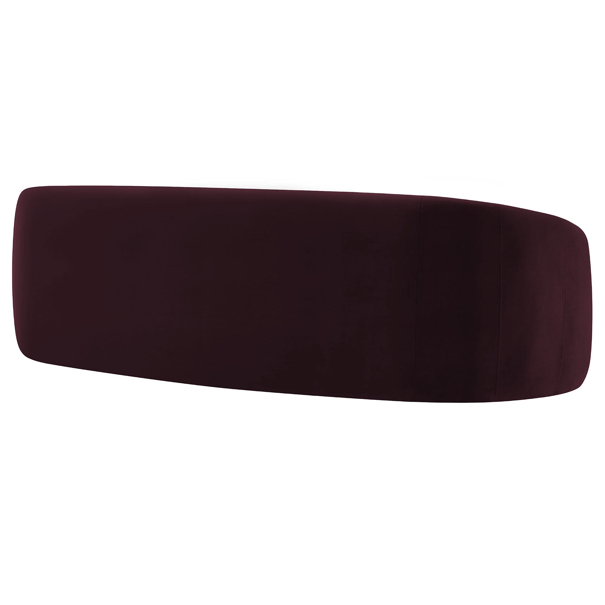 Contessa Curved Performance Velvet Sofa - Mulberry