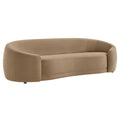 Contessa Curved Performance Velvet Sofa - Taupe
