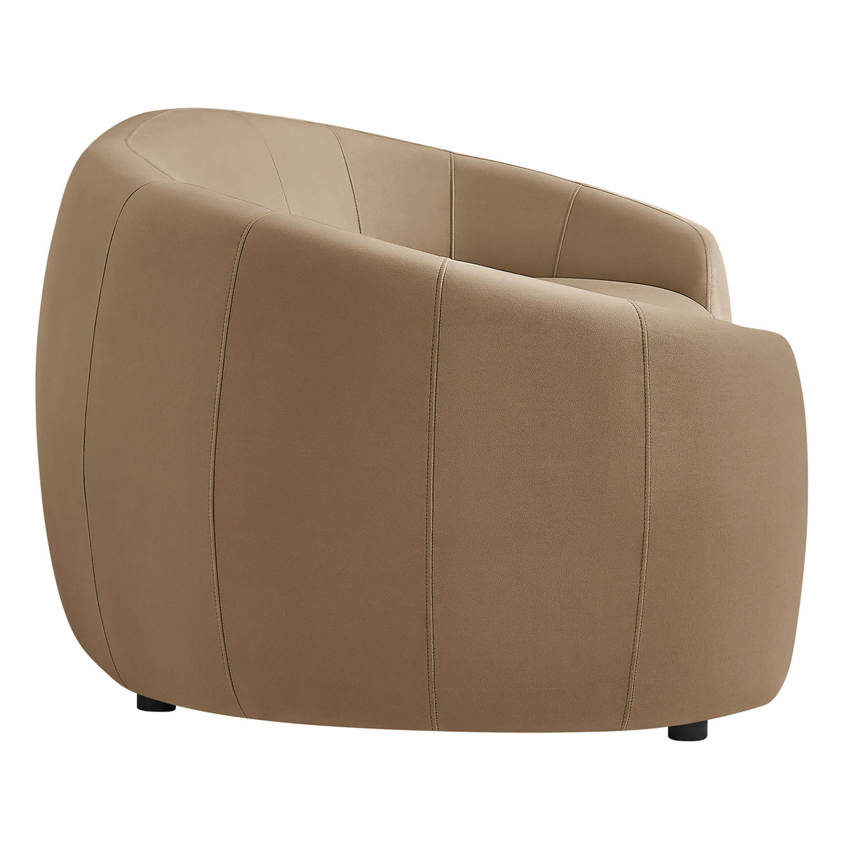 Contessa Curved Performance Velvet Sofa - Taupe