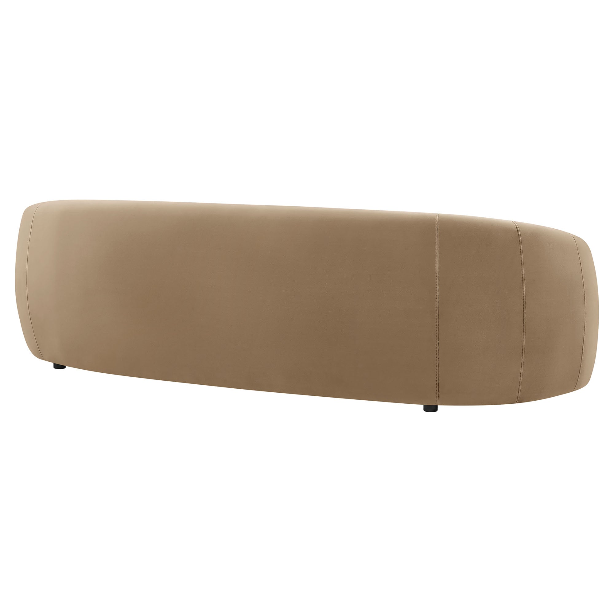 Contessa Curved Performance Velvet Sofa - Taupe