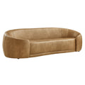 Contessa Curved Vegan Leather Sofa - Toast