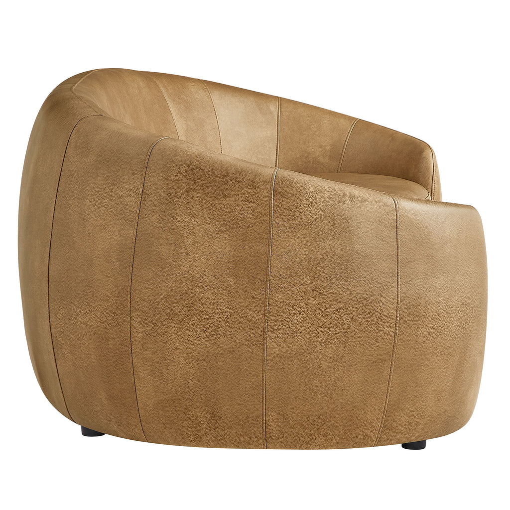 Contessa Curved Vegan Leather Sofa - Toast